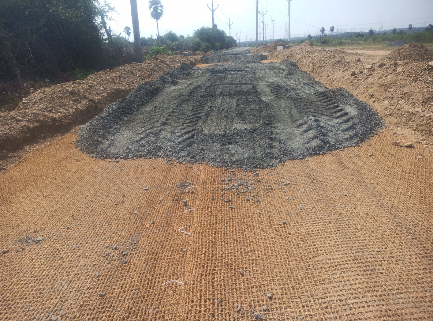 Coir Geotextile used in road 